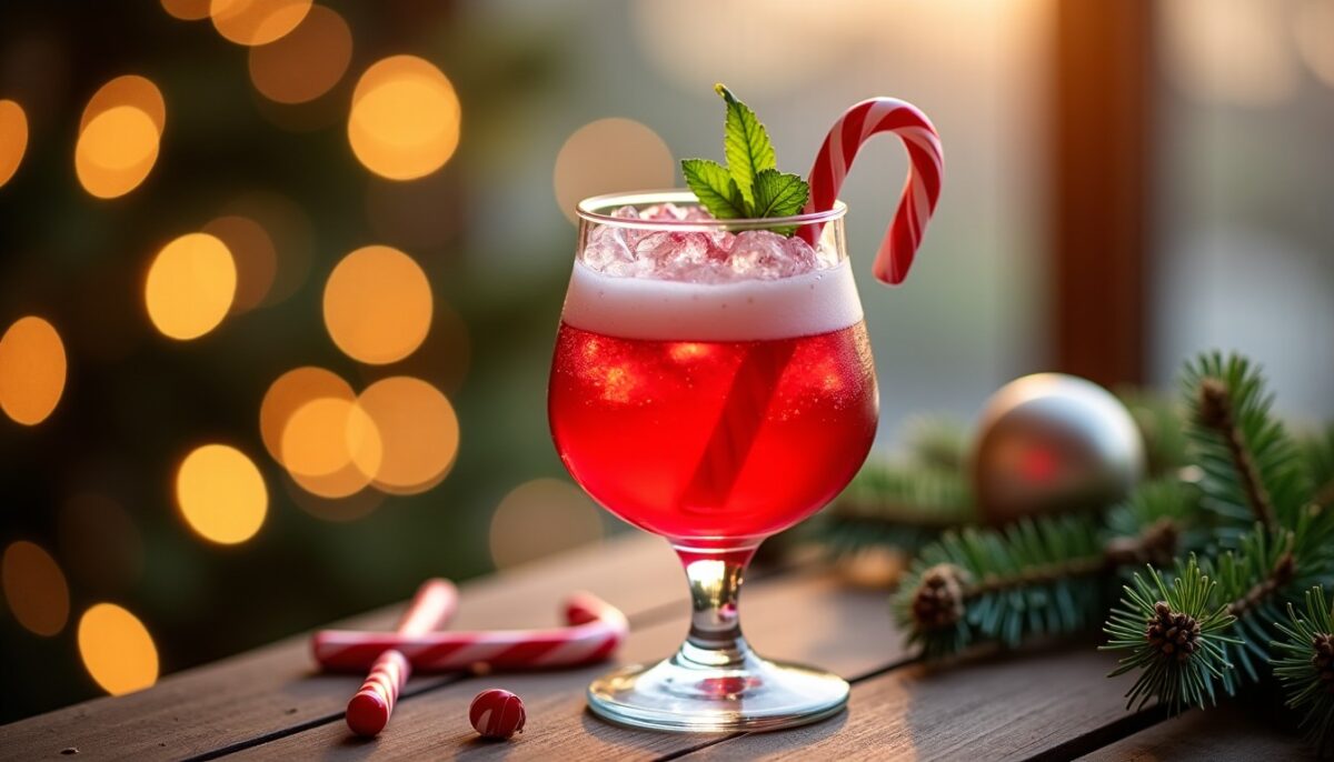 Cocktail festif Candy Cane Spritzer ???? : La recette pétillante aux saveurs de fêtes de fin d’année